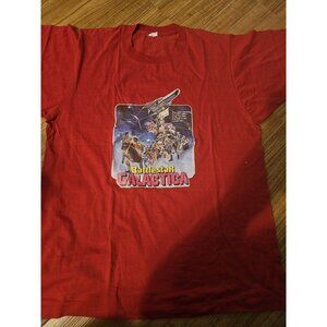 Vintage Battlestar Galactica T Shirt 1978 Universal City Red Size Large